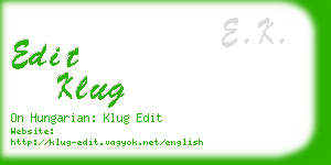 edit klug business card